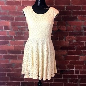 Yellow Floral Lace Dress